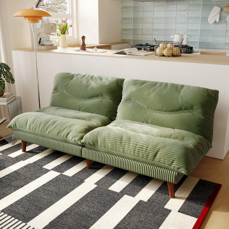 Llappuil 3-In-1 Futon Convertible Sofa Bed, Corduroy Loveaseat Sleeper Sofa Couch for Living Room Apartment Beige.165Cm Frame/175Cm Extended