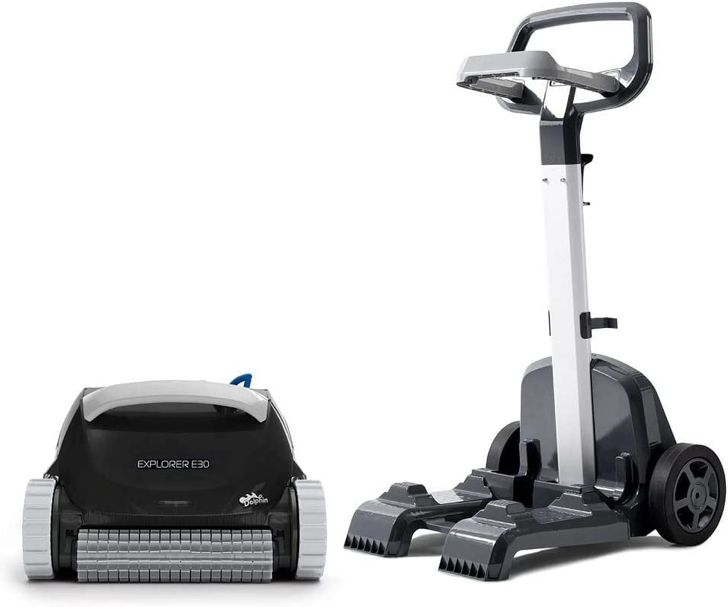 Dolphin Explorer E30 Wi-Fi Robotic Pool Vacuum Cleaner up to 50 FT - Transport Bundle with Caddy