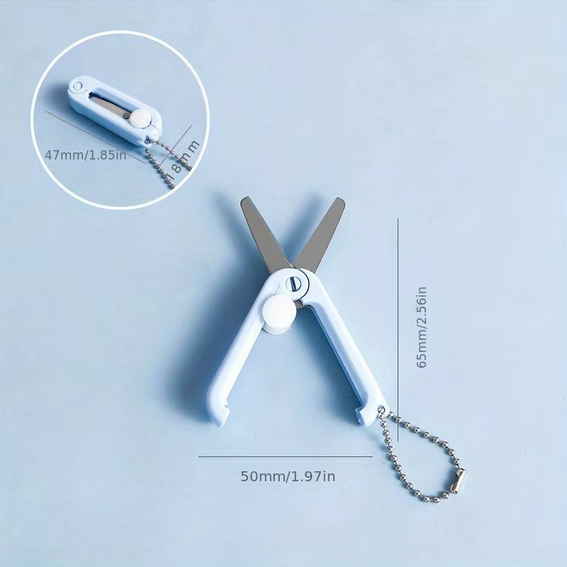 1Pc Mini Portable Folding Scissors Creative in Pastel Colors Stainless Steel Paper Cutting Art Projects Office School Supplies