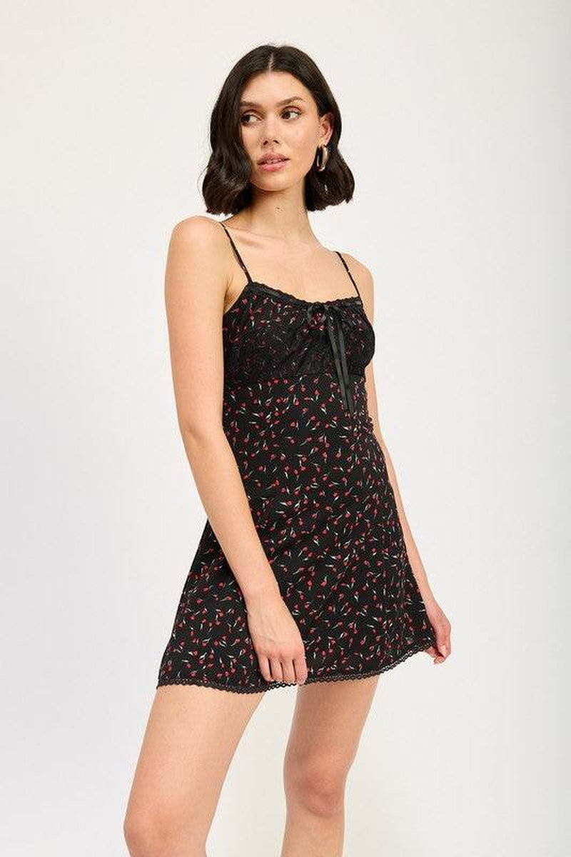 LACE TRIM SLIP DRESS