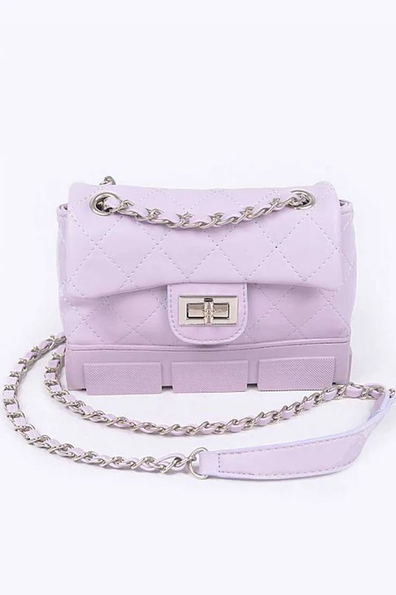 Silicon Bottom Quilted Shouder Bag