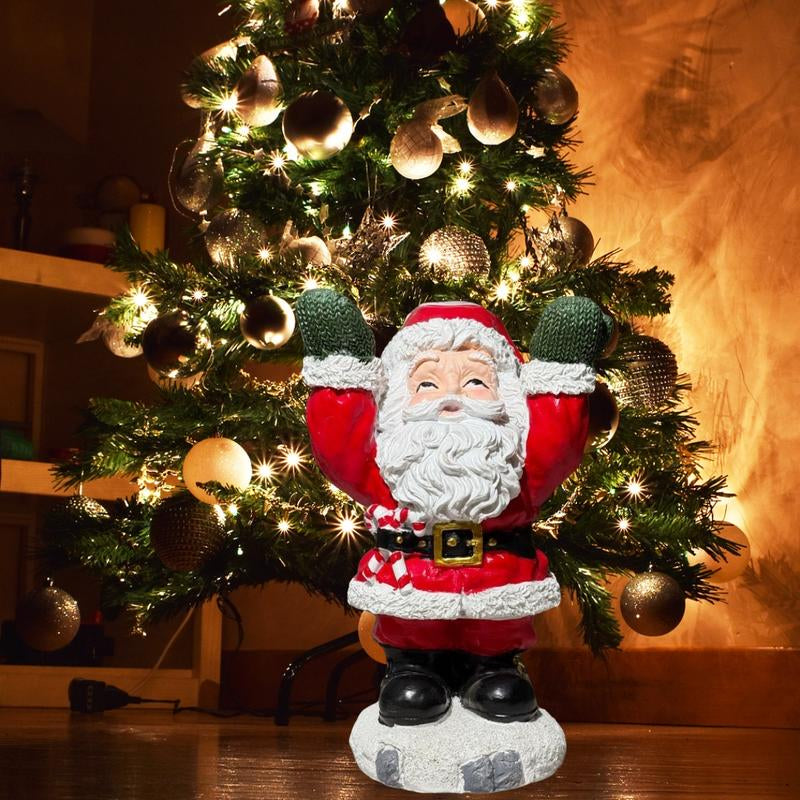 A Santa Claus Transformed into a Strongman Storage Ornament, a Cute and Creative Santa Claus Tray Sculpture, a Christmas Home Living Room Coffee Table Decoration Ornament, a Christmas Gift for Friends and Family, Resin Handicrafts