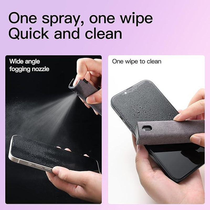Touchscreen Screen Cleaner Kit 2 Pcs, Phone, Tablet and Car Screen Cleaner, Two in One Spray and Microfiber Cloth(Grey&Pink) Camera Smartphone