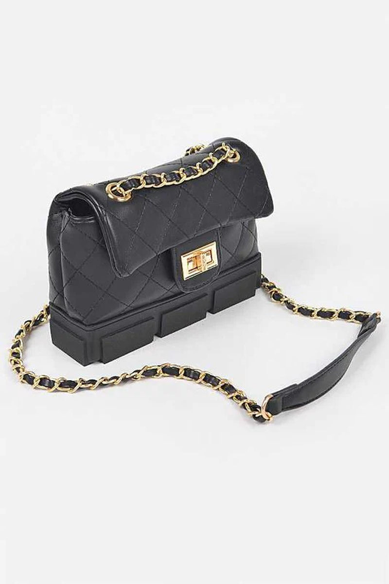 Silicon Bottom Quilted Shouder Bag