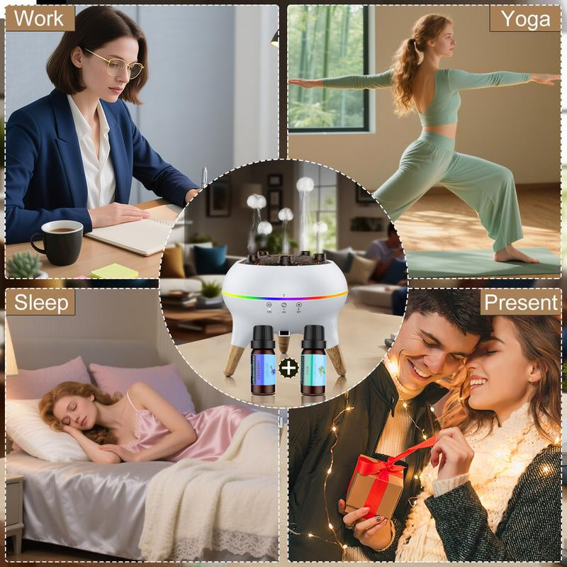 Essential Oil Diffuser 250Ml,Jellyfish Diffuser Volcano Diffuser Air Humidifiers Dynamic Sound Pickup Ultrasonic Aromatherapy Remote Control 7-Color Lights for Home Bedroom Office Hote