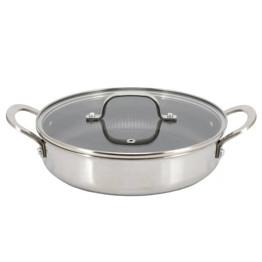 Better Chef 11-Inch 3-Ply Stainless Steel Nonstick Deep Fry Pan with Lid