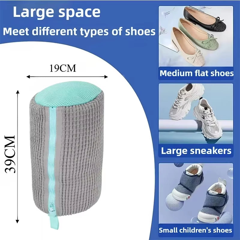 1/2PCS Wash Shoes Bag Padded Net Laundry Shoes Protector Fluffy Fibers Polyester Washing Shoes Machine Laundry Bag Drying Bags