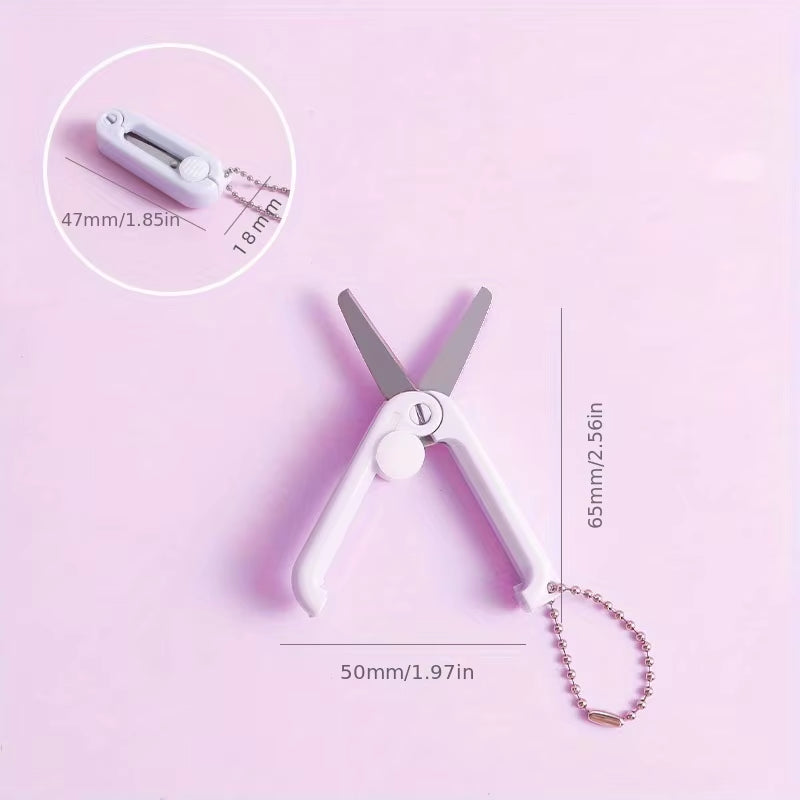 1Pc Mini Portable Folding Scissors Creative in Pastel Colors Stainless Steel Paper Cutting Art Projects Office School Supplies