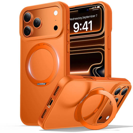 For Iphone 17 Pro Max Case with Stand,Fit for Magsafe,Military Drop Protection,Build in Magnetic Kickstand,Slim Phone Case for Iphone 17 Pro Max, 6.9",Matte Orange