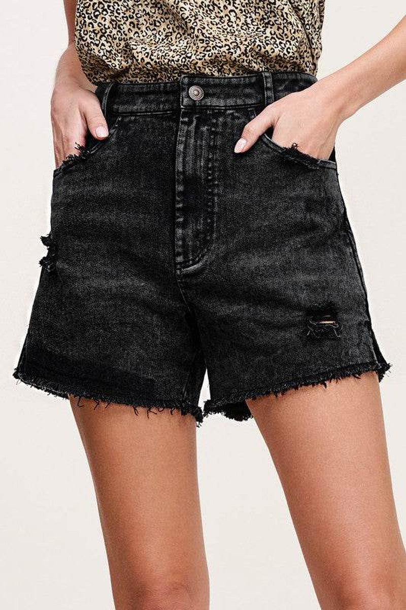 CASUAL WASHED STYLE DENIM SHORTS with POCKETS
