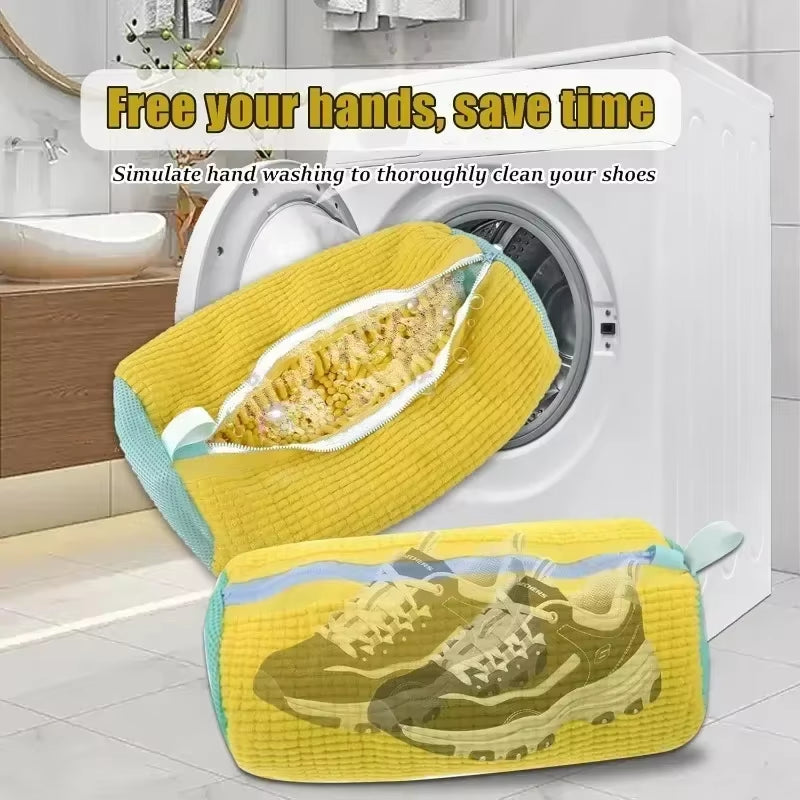 1/2PCS Wash Shoes Bag Padded Net Laundry Shoes Protector Fluffy Fibers Polyester Washing Shoes Machine Laundry Bag Drying Bags