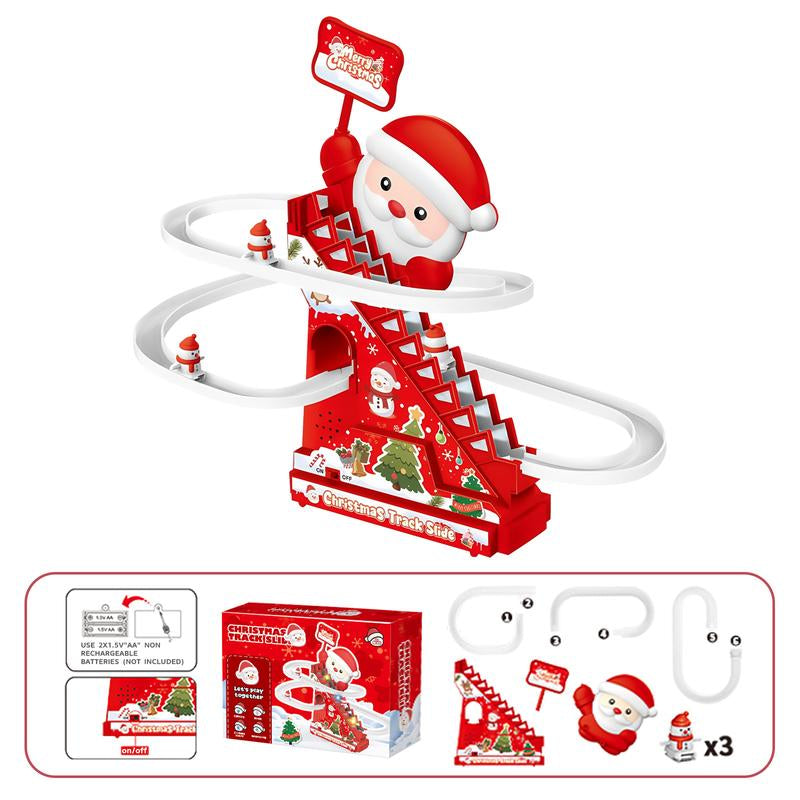 Santa Claus Ladder Climbing Toys, Electric Animation Christmas Decorations with Music and LED Lights, Suitable for Families, Christmas Tree Decorations, Gifts for Children.