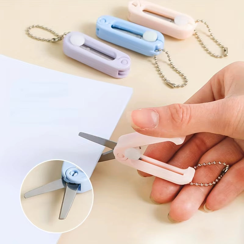 1Pc Mini Portable Folding Scissors Creative in Pastel Colors Stainless Steel Paper Cutting Art Projects Office School Supplies