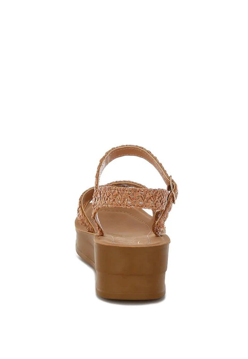 Sephone Woven Square Toe Wedges