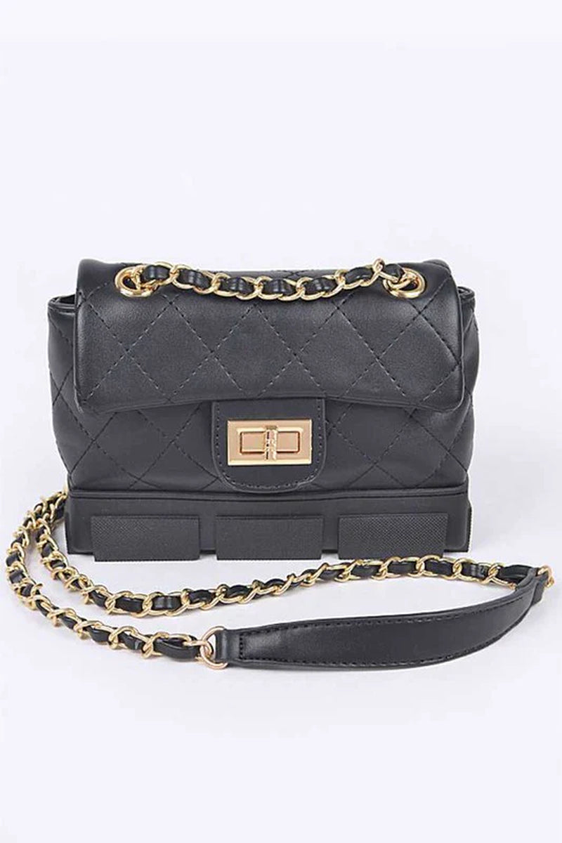 Silicon Bottom Quilted Shouder Bag