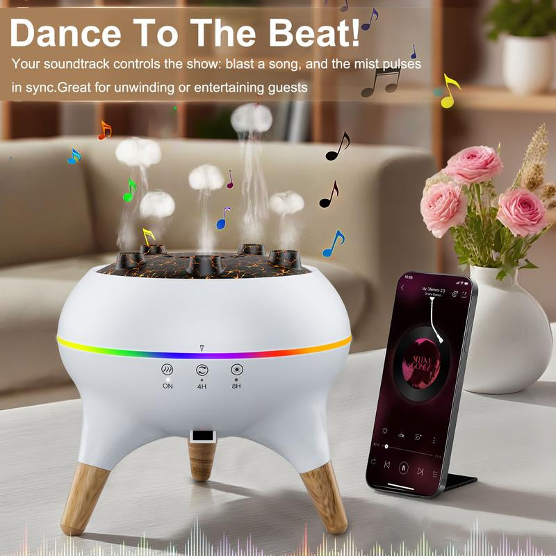 Essential Oil Diffuser 250Ml,Jellyfish Diffuser Volcano Diffuser Air Humidifiers Dynamic Sound Pickup Ultrasonic Aromatherapy Remote Control 7-Color Lights for Home Bedroom Office Hote