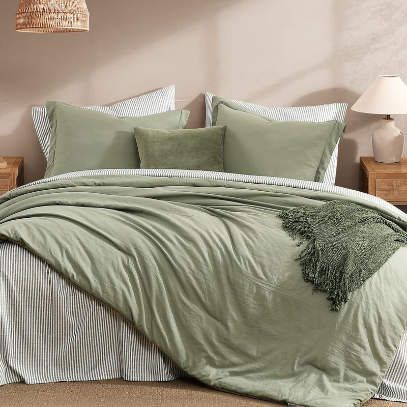 Melex Home 7-Pieces Comforter Set, Modern Farmhouse Coastal Style Bedding, 1 Single-Stitch Comforter, 2 Pillowcases, 2 Shams, 1 Flat & 1 Fitted Sheet