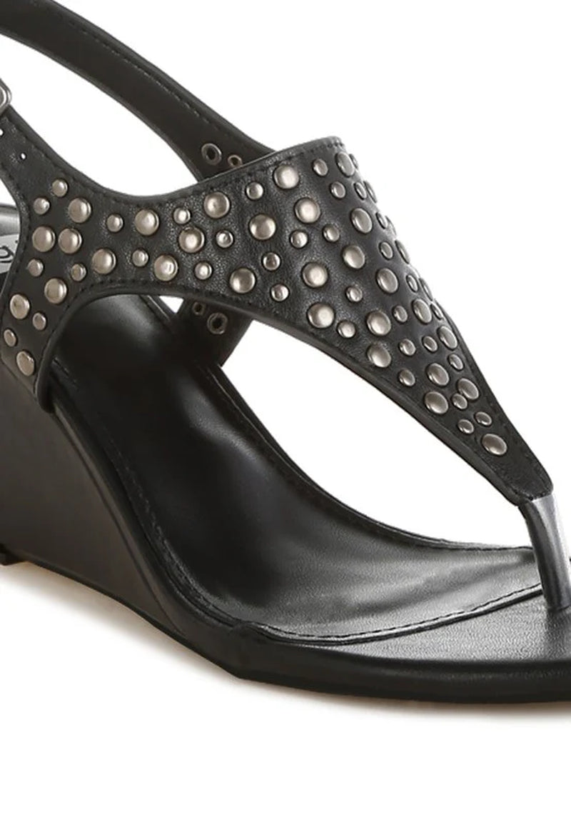 Sappho Studded Thong Toe Wedges