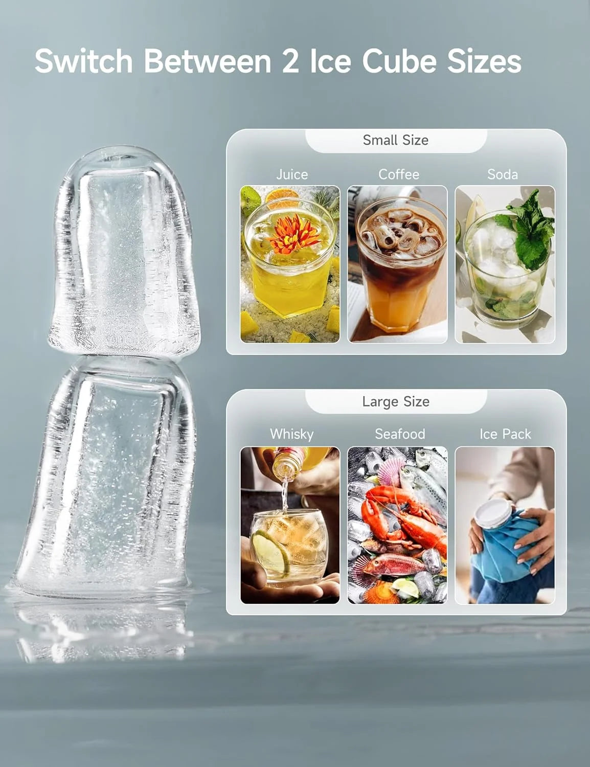 Ice Maker Portable Countertop, Ice Machine Countertop Ice in 6 Mins, 24 Lbs/Day, Icemaker with Ice Scoop, for Gifts