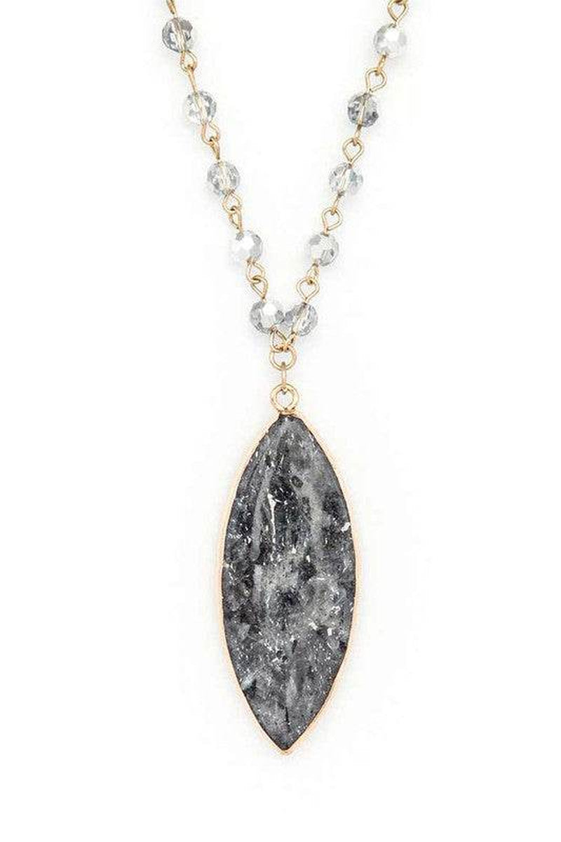 Beads & Precious Stone Pendant Necklace