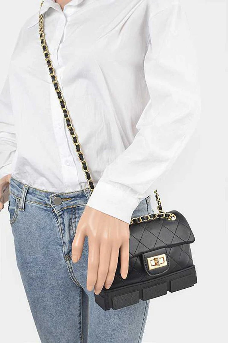 Silicon Bottom Quilted Shouder Bag