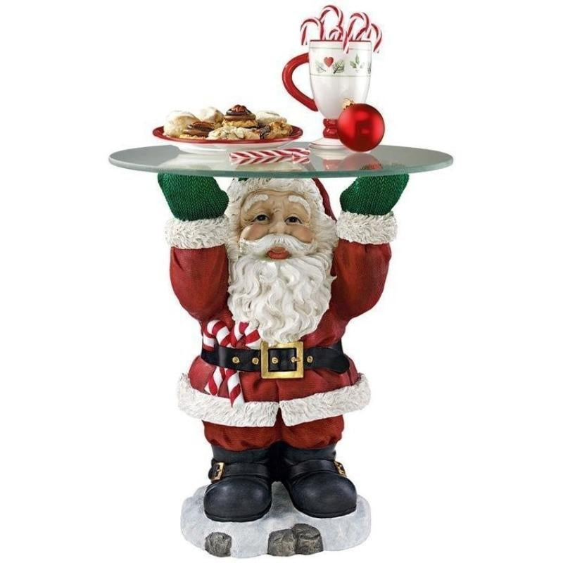A Santa Claus Transformed into a Strongman Storage Ornament, a Cute and Creative Santa Claus Tray Sculpture, a Christmas Home Living Room Coffee Table Decoration Ornament, a Christmas Gift for Friends and Family, Resin Handicrafts