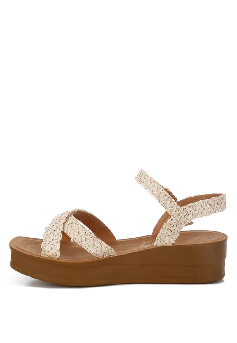 Sephone Woven Square Toe Wedges