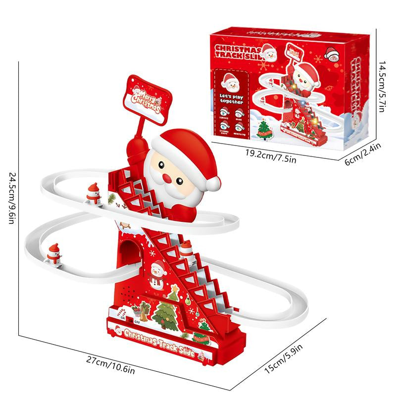 Santa Claus Ladder Climbing Toys, Electric Animation Christmas Decorations with Music and LED Lights, Suitable for Families, Christmas Tree Decorations, Gifts for Children.