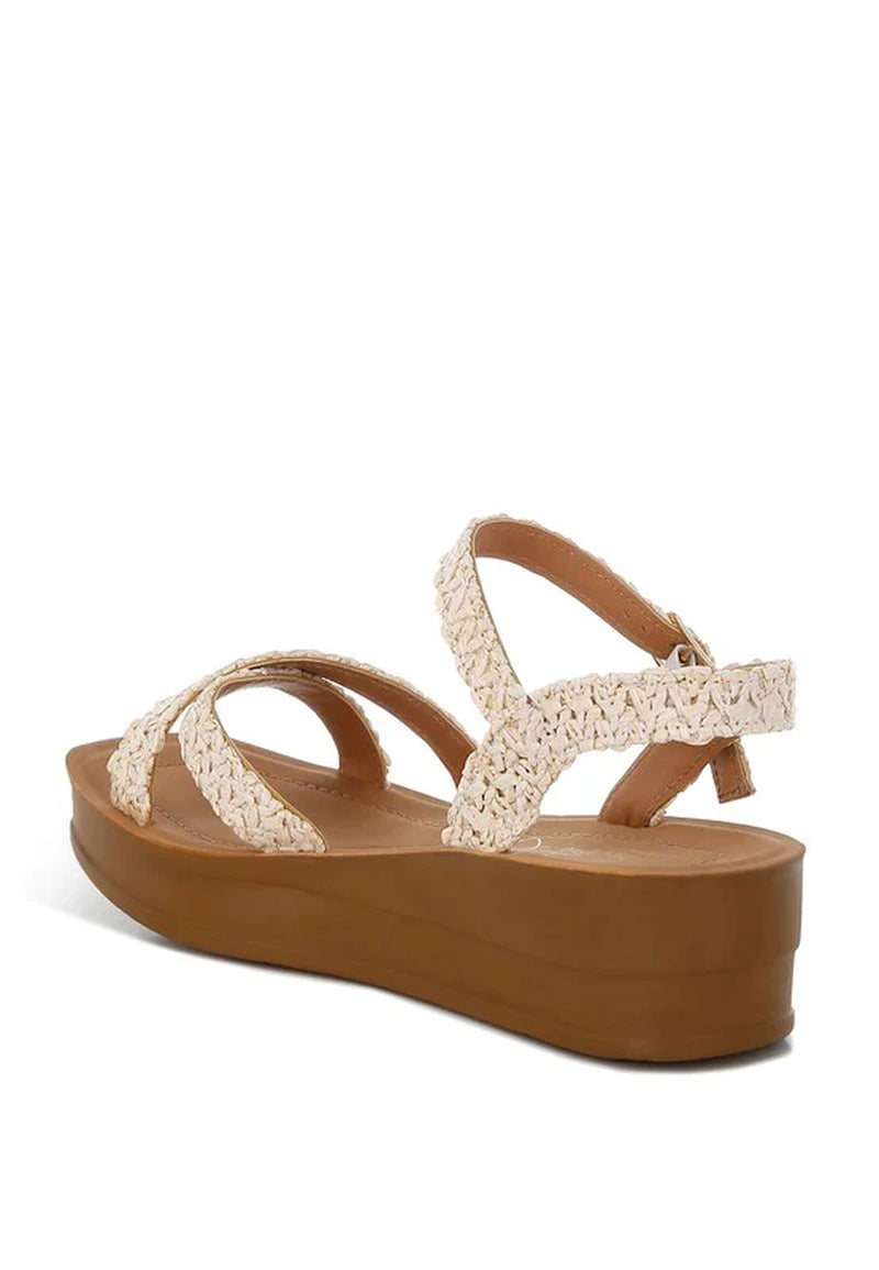Sephone Woven Square Toe Wedges
