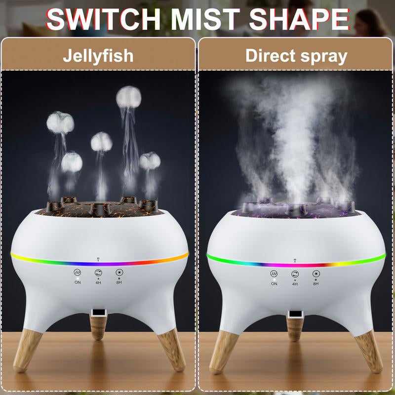 Essential Oil Diffuser 250Ml,Jellyfish Diffuser Volcano Diffuser Air Humidifiers Dynamic Sound Pickup Ultrasonic Aromatherapy Remote Control 7-Color Lights for Home Bedroom Office Hote