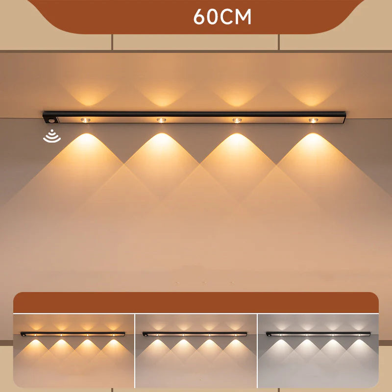 Wireless LED Stick-On Motion Sensor Charging Shoe Closet Light Bar