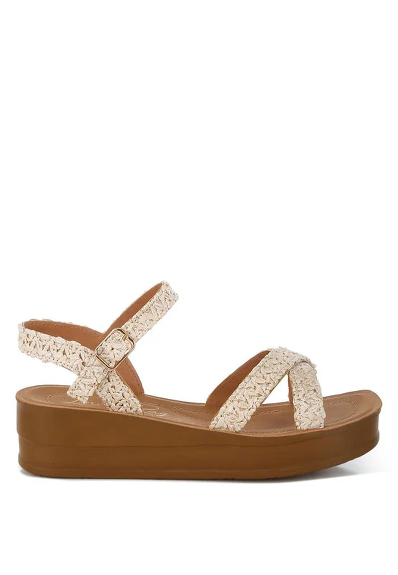 Sephone Woven Square Toe Wedges