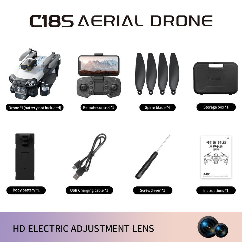 Aerial Drone 2025 C13S Pro GPS Drone 4K UHD EIS Camera 5G Wifi FPV Brushless Motors Optical Flow Obstacle Avoidance Auto Return 360° Stunt Roll Easy Play One Click