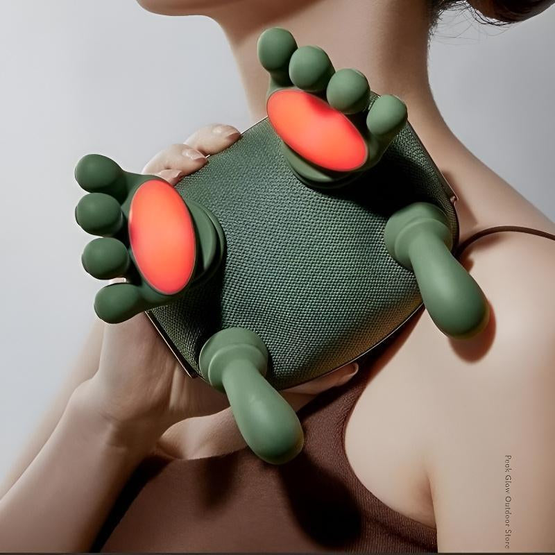 Master Hand Shoulder and Neck Massager Cervical Spine Massager Trapezius Neck Massager Hot Compress Electric Cervical N7-Green with Advanced Kneading Technology for Deep Muscle Relaxation