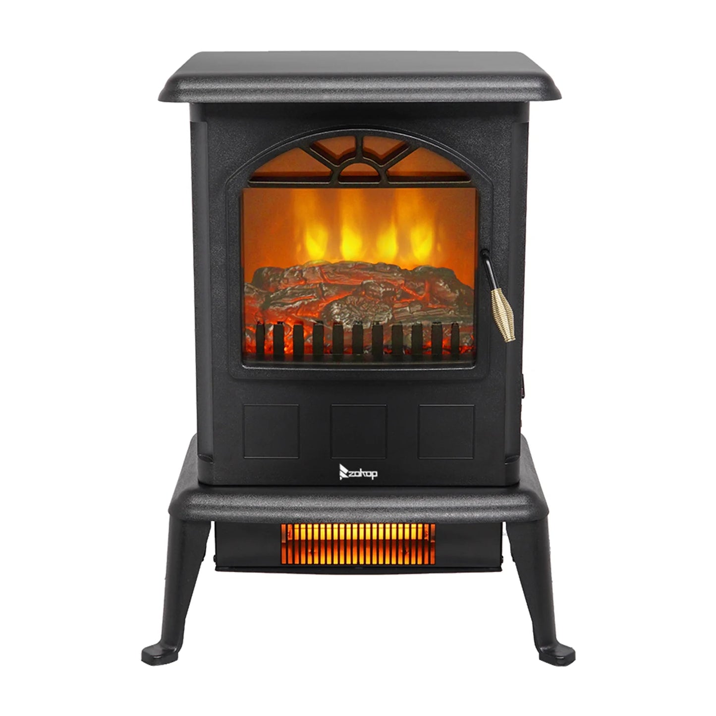 HT1108 1500W Vertical Fireplace Machine Artificial Log Single Hue 2 Quartz Rods Dark