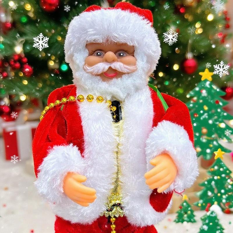 Classic Climbing Beads Santa Claus, Christmas Decorations, Battery Operated, Plastic Holiday Hanging Decorations, Batteries Provide Your Own, Suitable for Home, Kitchen, Mantelpiece, Window, Party Supplies.