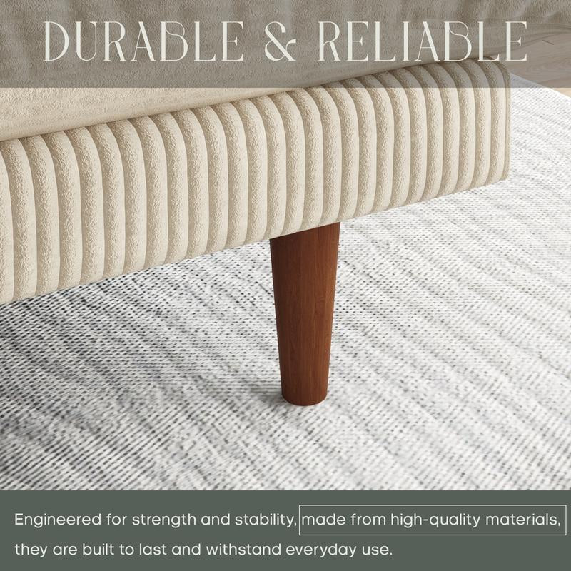 Llappuil 3-In-1 Futon Convertible Sofa Bed, Corduroy Loveaseat Sleeper Sofa Couch for Living Room Apartment Beige.165Cm Frame/175Cm Extended