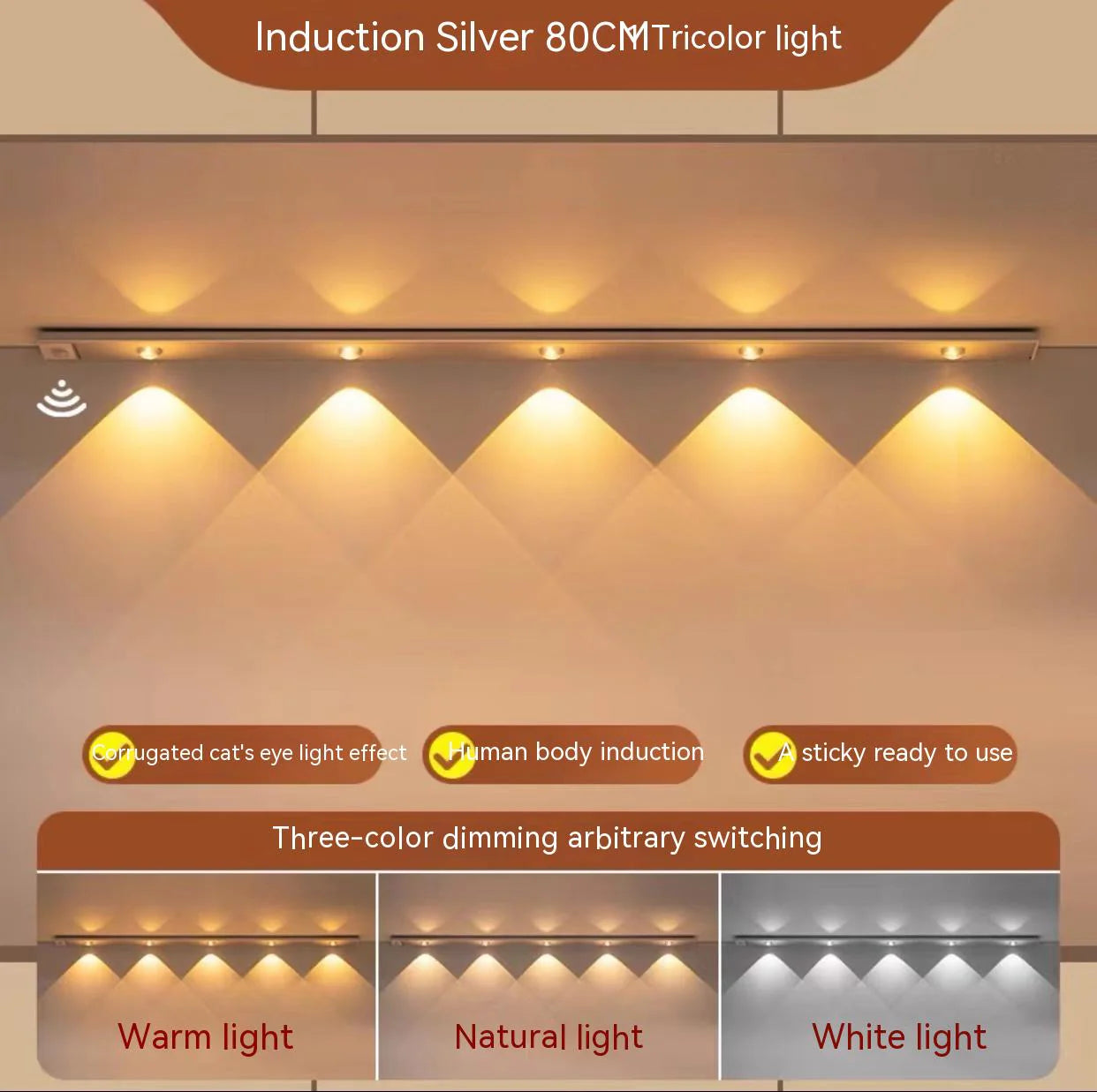 Wireless LED Stick-On Motion Sensor Charging Shoe Closet Light Bar