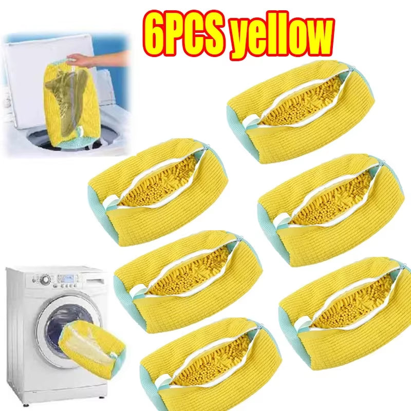 1/2PCS Wash Shoes Bag Padded Net Laundry Shoes Protector Fluffy Fibers Polyester Washing Shoes Machine Laundry Bag Drying Bags