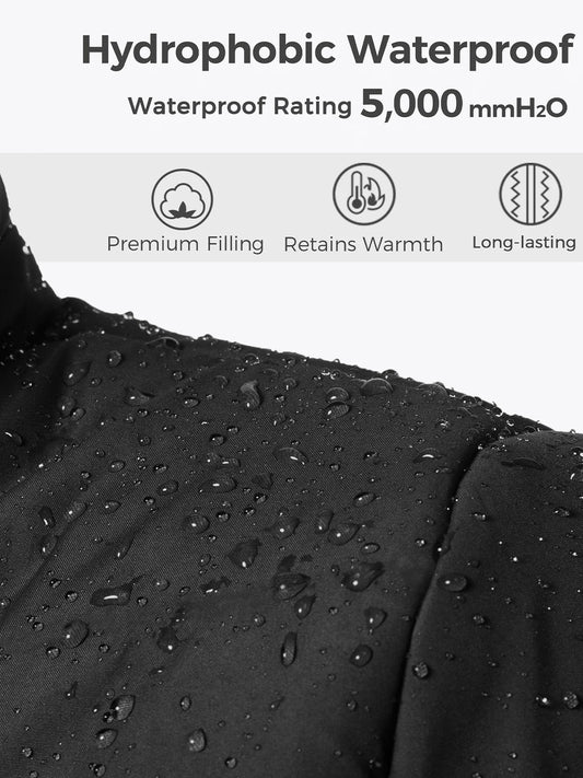 Women'S Winter Coat Quilted Winter Jacket Waterproof Winter Parka Coat Black XL