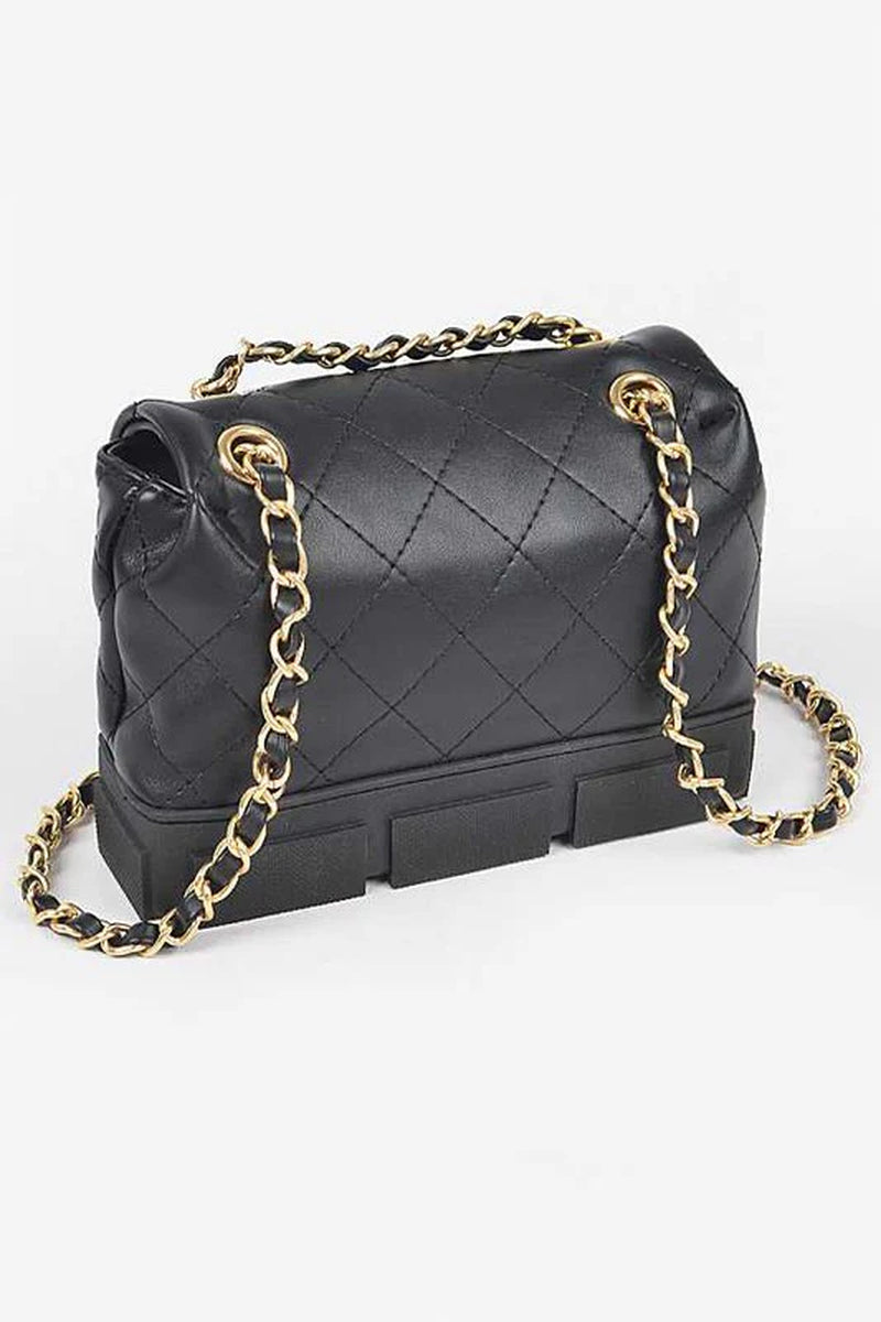 Silicon Bottom Quilted Shouder Bag