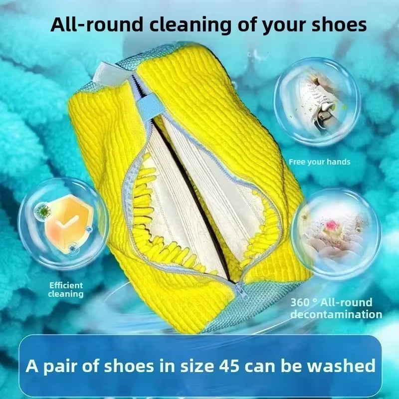 1/2PCS Wash Shoes Bag Padded Net Laundry Shoes Protector Fluffy Fibers Polyester Washing Shoes Machine Laundry Bag Drying Bags