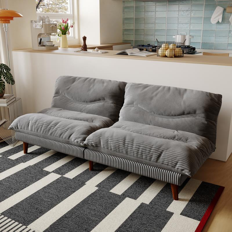 Llappuil 3-In-1 Futon Convertible Sofa Bed, Corduroy Loveaseat Sleeper Sofa Couch for Living Room Apartment Beige.165Cm Frame/175Cm Extended