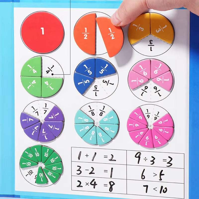 Magnetic Fraction Puzzles for Math Mastery Montessori Enlightenment with Fun Arithmetic Teaching Aid Cognitive Educational Toys