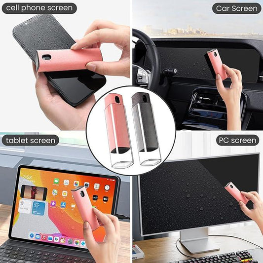 Touchscreen Screen Cleaner Kit 2 Pcs, Phone, Tablet and Car Screen Cleaner, Two in One Spray and Microfiber Cloth(Grey&Pink) Camera Smartphone