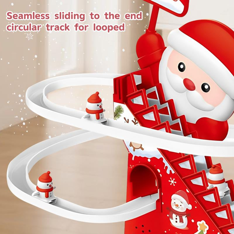 Santa Claus Ladder Climbing Toys, Electric Animation Christmas Decorations with Music and LED Lights, Suitable for Families, Christmas Tree Decorations, Gifts for Children.