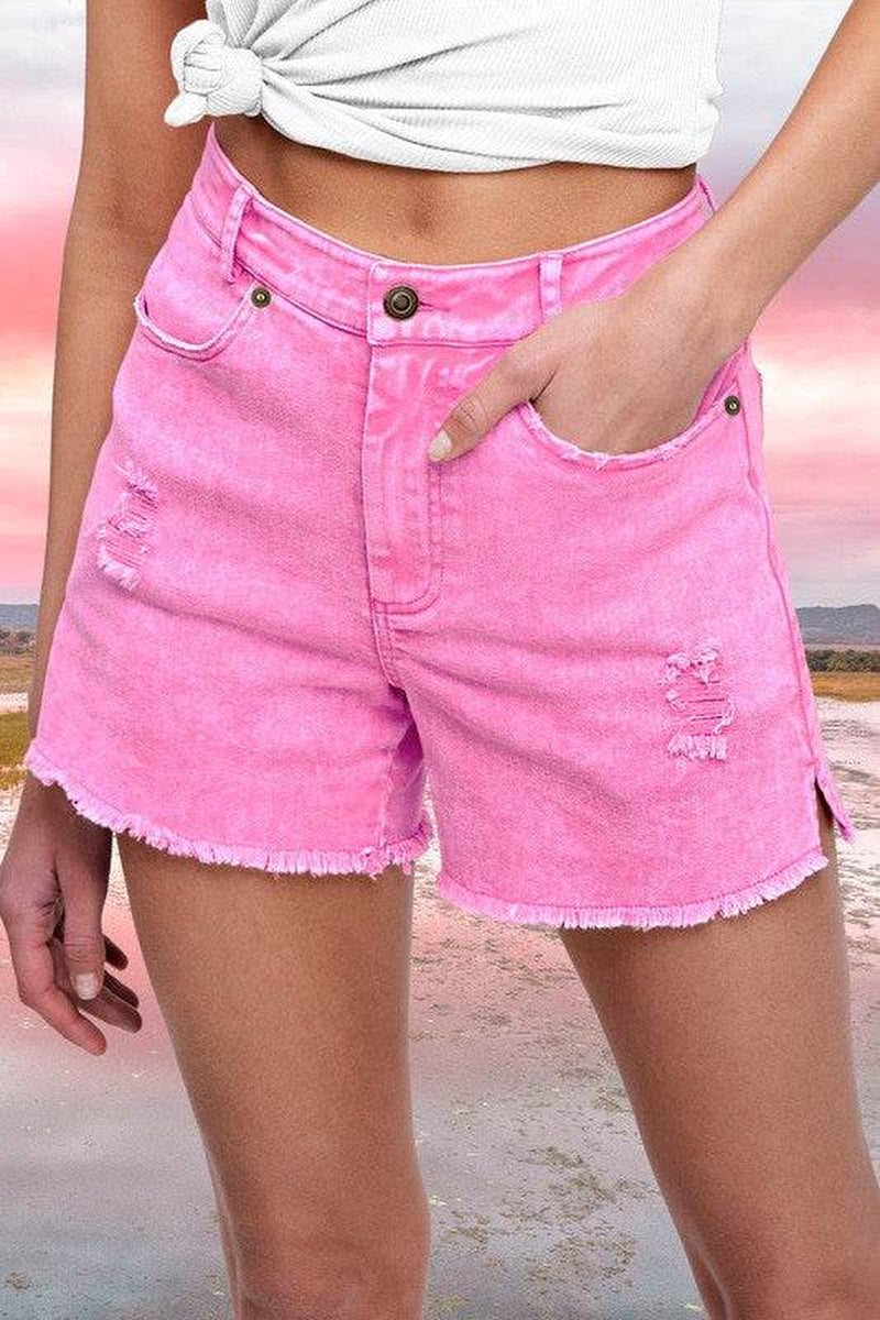 CASUAL WASHED STYLE DENIM SHORTS with POCKETS