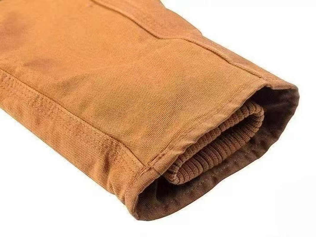 CARHARTT Medium Hooded Work Jacket for Men Brown Color Zip Front Design Practical Workwear with Hooded Feature & Easy Access Zip