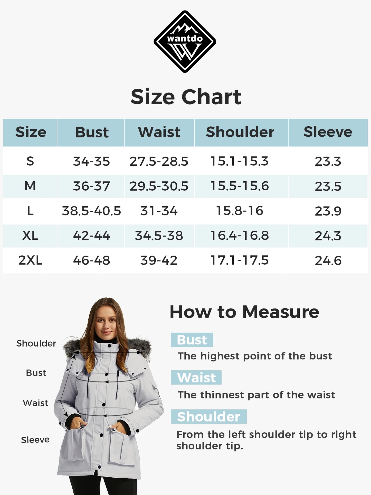 Women'S Winter Coat Hooded Winter Jacket Insulated Winter Parka Grayish White S