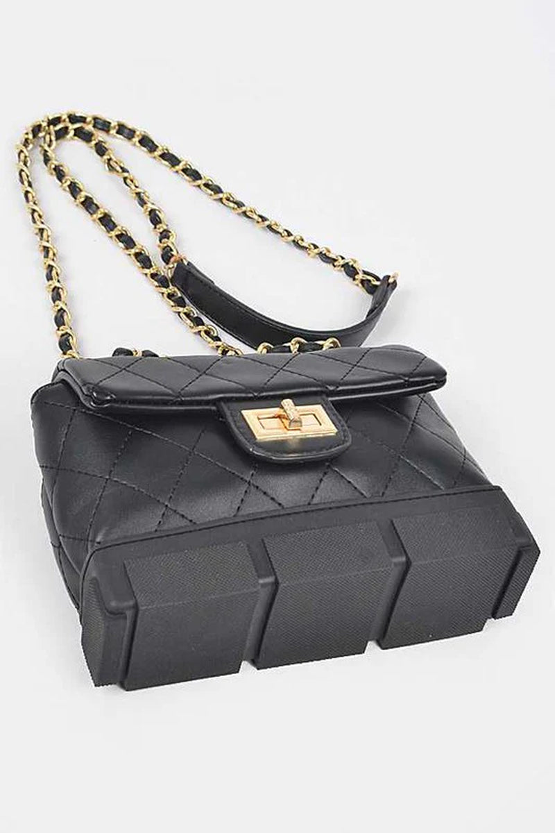Silicon Bottom Quilted Shouder Bag